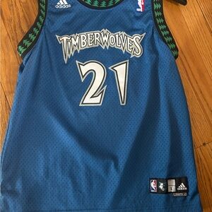 Adidas Kids Timberwolves Blue and Green Jersey